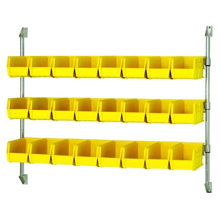 Quantum Storage Systems WIRE CANTILEVER BIN HOLDER WITH 24 BINS CAN-34-48BH-230YL