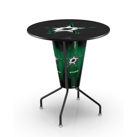 Holland Bar Stool Co Lighted 42" Black Dallas Stars Pub Table L218B42DalSta36RDalSta