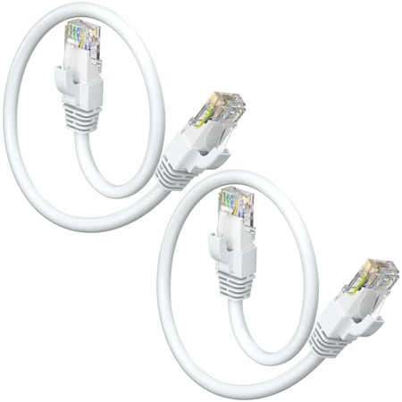 Maximm Cat6 Ethernet Cable 1ft 10Gbps 550MHz UTP, 2PK, White, 2PK CAT6CCA-1WH-2PK