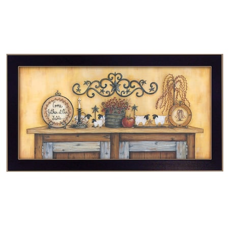 Homeroots Come Gather at Our Table 2 Black Framed Print Wall Art 405271