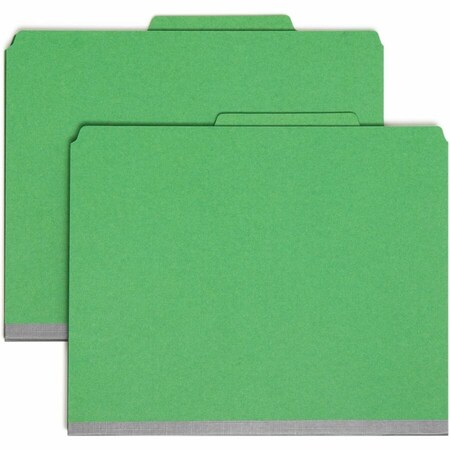 Smead Smead Pressboard Classification Folders, Letter, Four-Section, Green, 10/Box 13733
