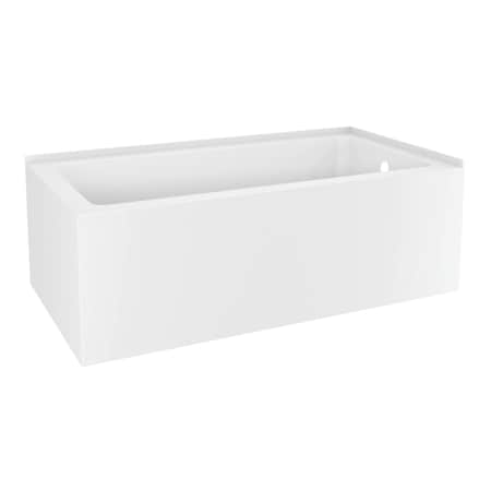 Kingston Brass 60" Acrylic Rectangular 2-Wall Corner Alcove Tub, Right Hand Drain, Glossy White VTAP6032R21TS
