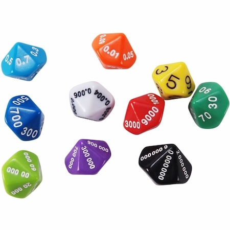 Learning Advantage Place Value and Decimal Dice, Set of 10 7309
