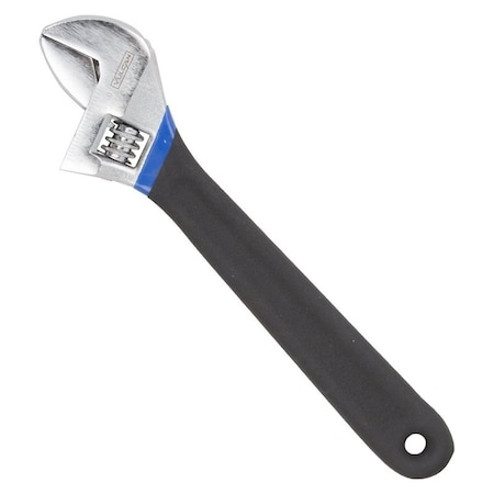 Vulcan Adjustable Wrench, 10 in OAL, 1.04 in Jaw, Steel/Vinyl, Chrome, Non-Slip Handle JL149103L
