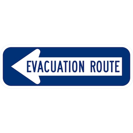 Lyle Evacuation Route (Left Arrow), 18x6, Diamond Grade, White G-11381-DG_18x6