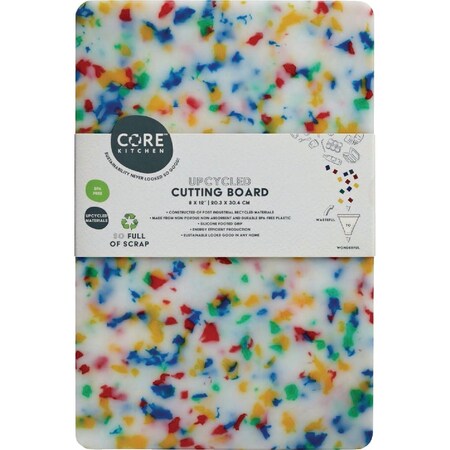 Core Kitchen Multi-Color Recycled Plastic Board With Non-Slip Footing 12'' x 8'' DBC54137