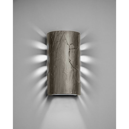 Luxury Lighting Masons Select 13 in Tall Ceramic Backlit Slate Look Outdoor Wall Light, Rubbed Pewter Paint Finish SL511-APew-ud-7