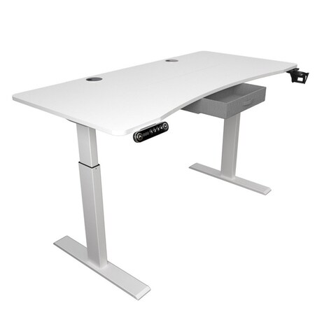 Homeroots 63" Adjustable White Standing Desk 558234