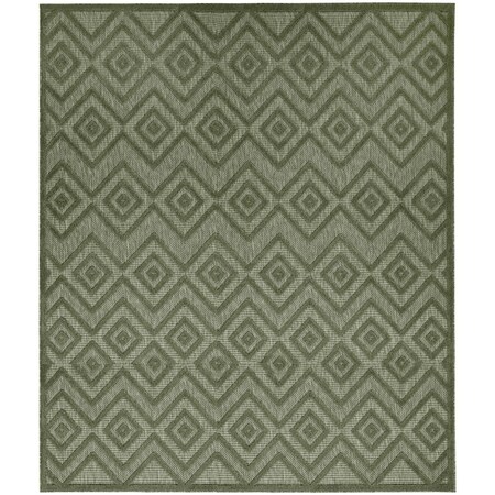 Homeroots 10' X 14' Green Geometric Indoor Outdoor Area Rug 573253