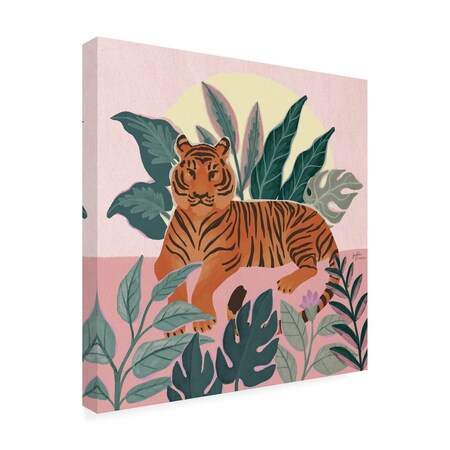 Trademark Fine Art Outdoor Canvas Art - Janelle Penner 'Big Cat Beauty III Pink' Wall Art for Patios, or Gardens WAP32224-OC2424WR