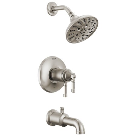 Delta Broderick 17T Series Tub Shower Trim In Lumicoat Stainless T17T484-SS-PR
