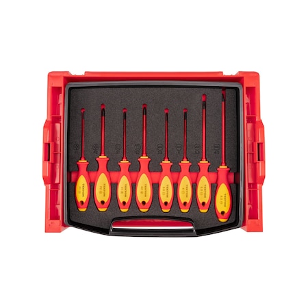 Tekton Insulated Screwdriver Set with Open Top Drawer and Rack, 8-Piece (#1-#2, 3.5-6.5 mm, #1-#2) DVZ90600