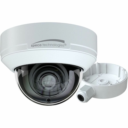 Speco Technologies 8MP H.265 NDAA IP Dome Camera with Advanced Analytics, Junction Box, White O8D9M