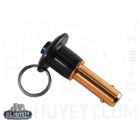 Huyett Button Head QR Pin, Cad Plt 4130 AS, .625 Dia x 5 Usable L x 5.580 Shk L PLB-0625-5000