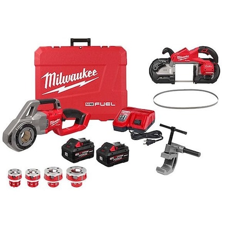 Milwaukee Tool M18 FUEL Pipe Threader +Band Saw +Blades 2870-22, 2929-20, 48-39-0601