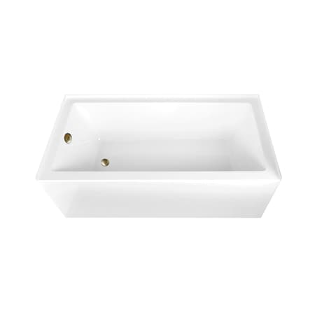 Kingston Brass 66-Inch Acrylic Rectangular 3-Wall Alcove Tub Combo with Waste and Overflow Drain, Left Hand Drain CVTAP663222L3