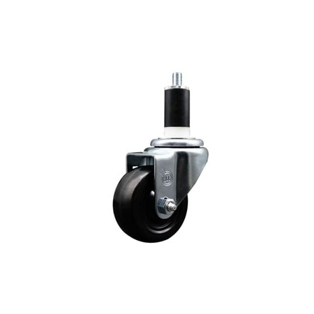 Service Caster 3'' SS Soft Rubber Wheel Swivel 1-3/8'' Expanding Stem Caster SCC-SSEX20S314-SRS-138