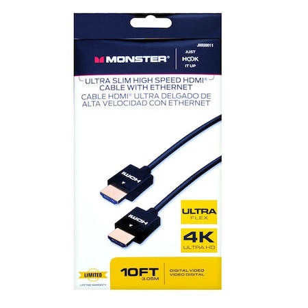Monster Cable Just Hook It Up 10 ft. L High Speed Cable with Ethernet HDMI JHIU0011