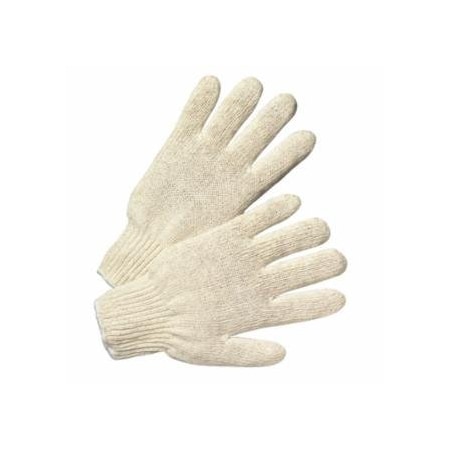 Anchor Brand 7-ga Standard Weight Seamless String-Knit Gloves, Large, Knit Wrist, Natural, 12PK 101-6700