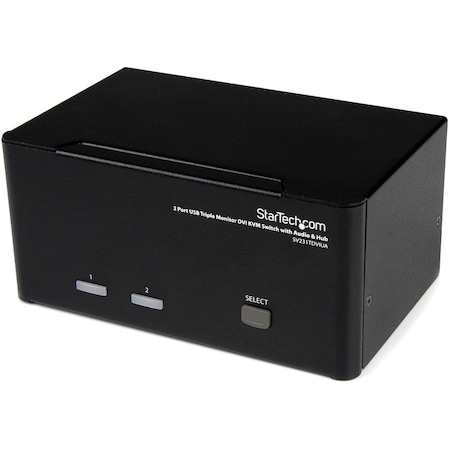 Startech.Com 2 Port Triple Monitor DVI USB KVM Switch with Audio & USB 2.0 Hub SV231TDVIUA