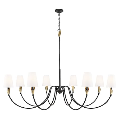 Z-Lite Claudelle 8-Light Chandelier, 65 in W, Matte Black + Modern Gold 4014-65MB-MGLD