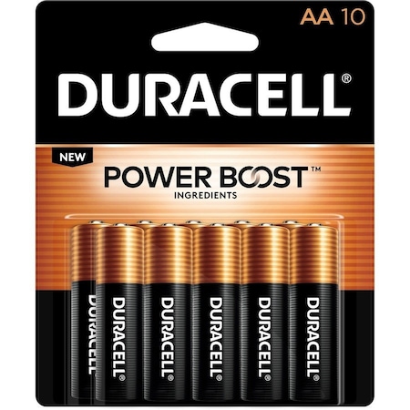 Duracell Power Boost CopperTop Alkaline AA Batteries, 10PK MN1500B10Z