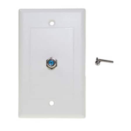 Cable Wholesale CableWholesale 3GHz TV Wall Plate with 1 F-pin Coupler, White ASF-20351WH