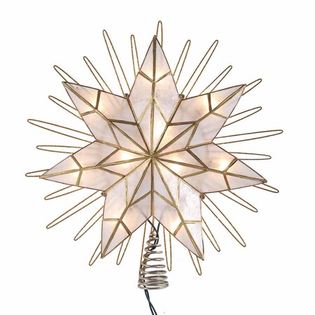 Kurt S. Adler LED Clear Capiz Star Tree Topper UL3065LED