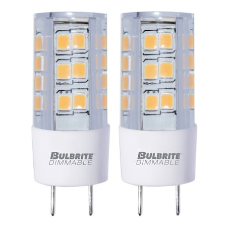 Bulbrite 35-Watt Equivalent T4 Dimmable Bi-Pin (GY8) LED Light Bulb Soft White Light, 2PK 861512