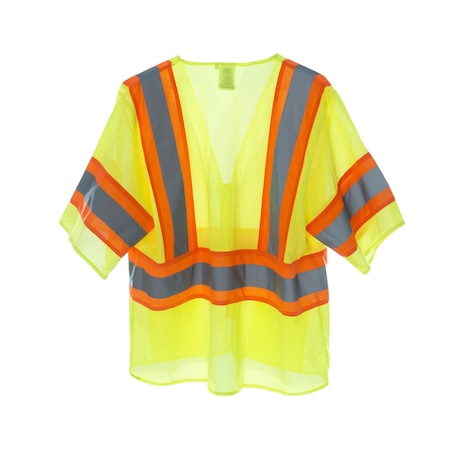 Cor-Brite Safety Vest, Lime Mesh, Type R, Class 3 V32013XL