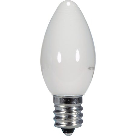 Satco 5W Equivalent Soft White Frosted C7 Candelabra Base LED Decorative Light Bulb S9157