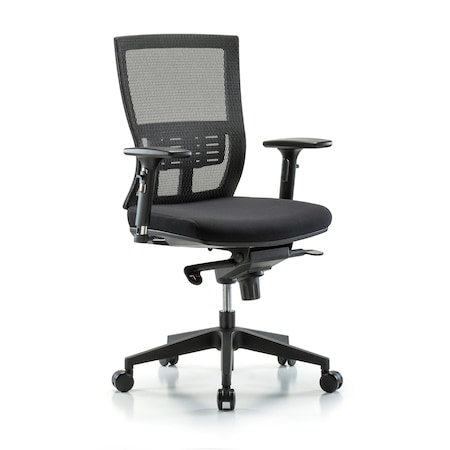 Blue Ridge Ergonomics Desk Chair Modern Mesh Chair, C2, 3D, Arms Casters, Adjustable Arms, 18-1/2" to 21-1/2" Height, Mesh BR-MOD-MDHCH-RG-C2-A2-RC