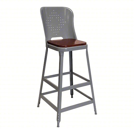 Lyon Stool, Gray/Red, 30 in H XX231912