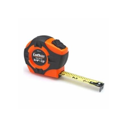Crescent Lufkin Quickread Power Return Tapes, 12 ft x 3/4 in, SAE, A3, Hi-Viz Orange 182-PQR1312N