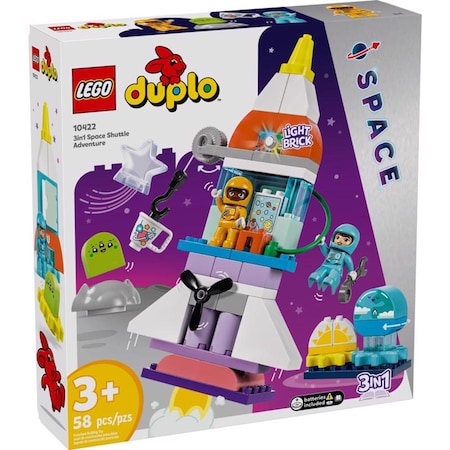 Lego DUPLO 3in1 Space Shuttle Adventure Building Set Multicolor 58 pc 10422
