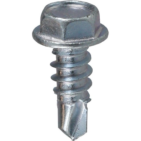 Dottie Self-Drilling Screw, #8-18 x 3/4 in, Zinc Plated Steel Flange Hex Head External Hex Drive, 100 PK TEKHW834