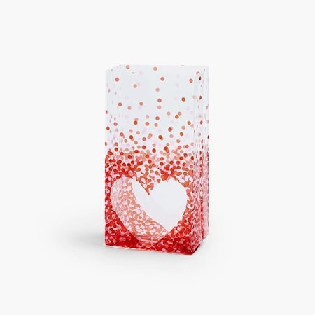 Nashville Wraps Confetti Hearts Cello Bags, 4x2.5x9.5 in, 100PK C2BCFH