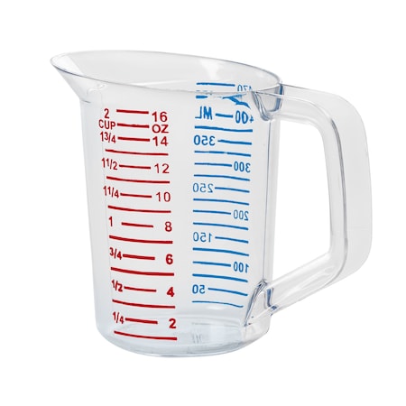 Rubbermaid Commercial BOUNCER MEASURING CUP 0.5 QT CLEAR SMFG321500CLR