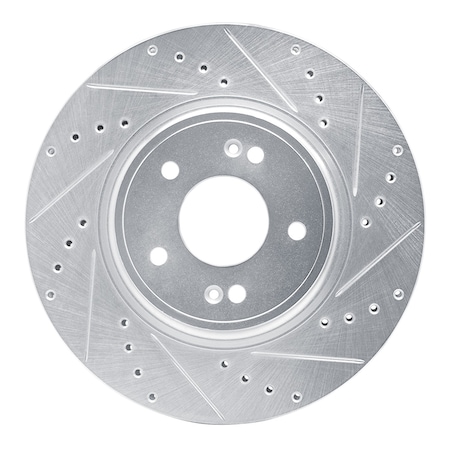 Dynamic Friction Co DFC Brake Rotor - Drilled and Slotted - Silver 631-21040R