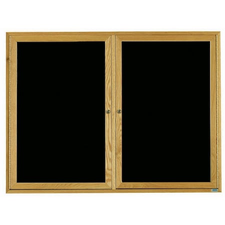 Aarco Enclosed Changeable Letter Board, BlackFelt, RedOakFrame, High Gloss Lacquer Finish, 48''Hx72''W ODC4872