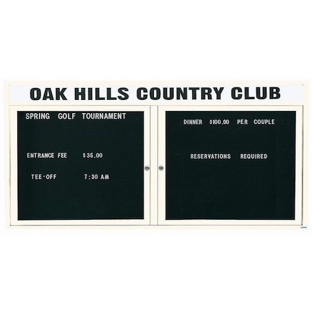 Aarco Outdoor Enclosed Directory w/ Al Frame Header, Powder Coated White, 36''Hx72''W OADC3672HW
