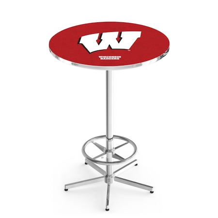 Holland Bar Stool Co 42" Chrome Wisconsin "W" Pub Table, 36" dia. Top L216C4236Wisc-W