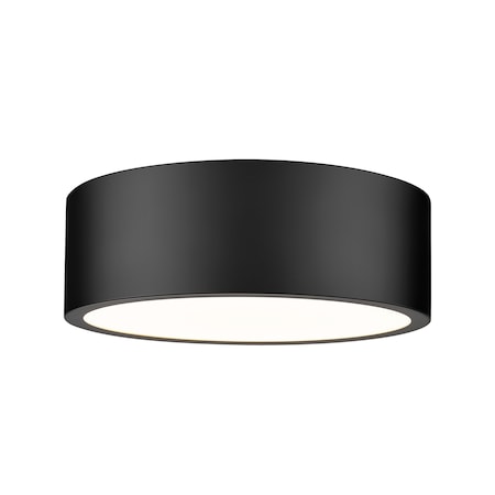 Z-Lite Coronado 1 Light Flush Mount, Matte Black, 12.25 In W 1017F12-MB-LED