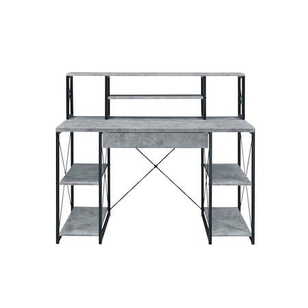 Homeroots 47" Gray and Black Computer Desk 491448