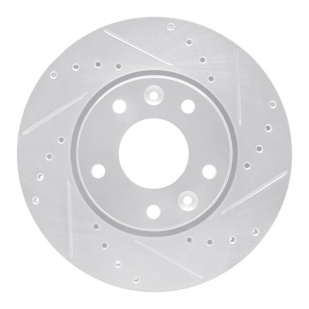 Dynamic Friction Co DFC Brake Rotor - Drilled and Slotted - Silver 631-67114R
