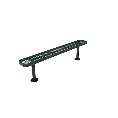 Mytcoat 6ft Outdoor Bench without Back, Surface Mount, Green, Expanded Metal, Textured Coating 804307