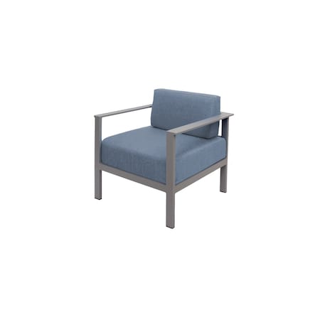 Bfm Seating Belmar Armchair with Sunbrella cushions, Soft Gray Frame PH6102SG-14059