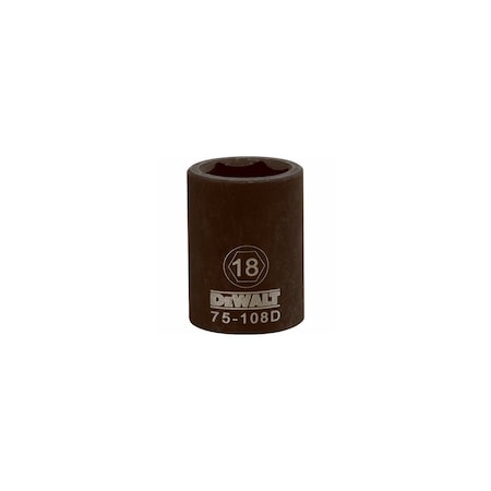 Stanley Metric Impact Socket, 6-Point, Black Oxide, 1/2-In. Drive, 18mm DWMT75108OSP