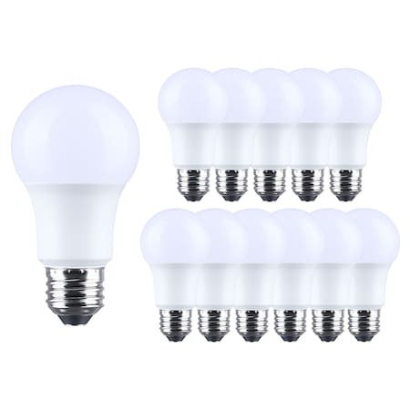 Satco 9.8 Watt LED A19 3000K CCT Medium Base Plastic 120 Volt, 12PK S14357