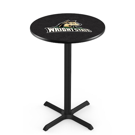 Holland Bar Stool Co 42" Blk Wrinkle Wright State Pub Table, 36" dia. Top L211B4236WrtStU
